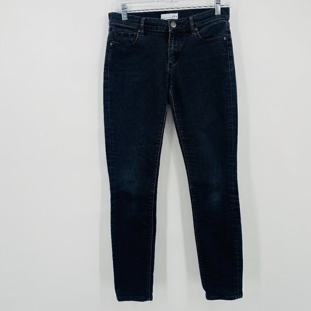 LOFT Size 26 Black Modern Skinny Mid Rise Stretch Jeans